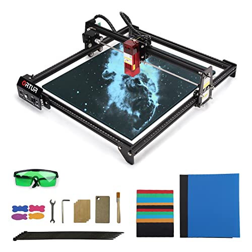 ORTUR Laser Master 2-S2-SF, Laser Engraver, Engraving Machine CNC, 5500mW Output Power, 32-bit Motherboard Eye Protection, DIY Laser Engraving for Wood and Metal, Leather, Acrylic