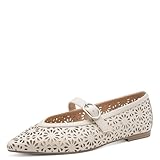 Marco Tozzi Damen Ballerinas weiches Feel Me Fußbett weiches Innenfutter Vegan Spitz, beige (Cream), 41 EU