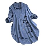 Strandponcho Sommer Bademode Strand blusenshirt oberteile damen crop top spitze weiße bluse damen jeanshemd hemden männer button down hemd weihnachtspullis gelber hoodie tunika blusen trends 2036 t shirt mit druck tunika snoopy t shirt Lose Langarmshirt Vintage Tunika Shirts Neue Frauen-Baumwollleinen Lange Bluse unregelmäßiger Rand Buttons lose beiläufige Weinlese-S pitzen-Hemd-Kleid Weiß/Violett/DunkelblauDamen Strandkleid Bikini Cover Up Strandponcho Sommer Bademode