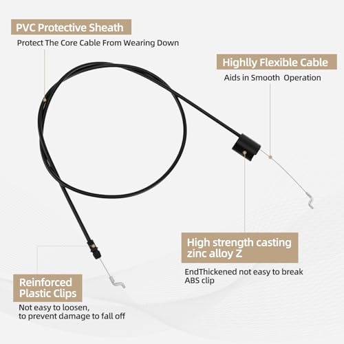 Image of 532183567 Control Cable for for Poulan Husqvarna 5521chv 5521rs Craftsman Lawn Mower 182755 532182755 60-109 Cable Parts 83567 Engine Zone Control Cable Z Bend on Each End