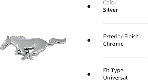 Miniatura 5 de Mustang Chrome Running Horse Pony 3" Emblema Dash Fender Trunk