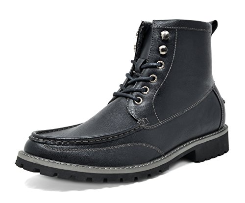 Bruno Marc Men's Black Oxford Dress Ankle Boots Faux Fur Lining Motorcycle Boots Stone-05 Size 13 M US