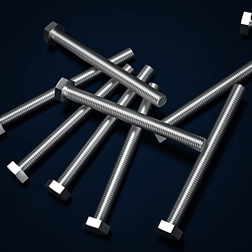 Image of 3 /8-16 x 5 (5 /8 to 7 inch Optional) Hex Head Screw Bolt, Stainless Steel 18-8(304), Fully Threaded,10pcs