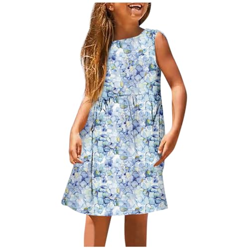 Robe été fille fluide et décontractée à col rond imprimé mode printemps