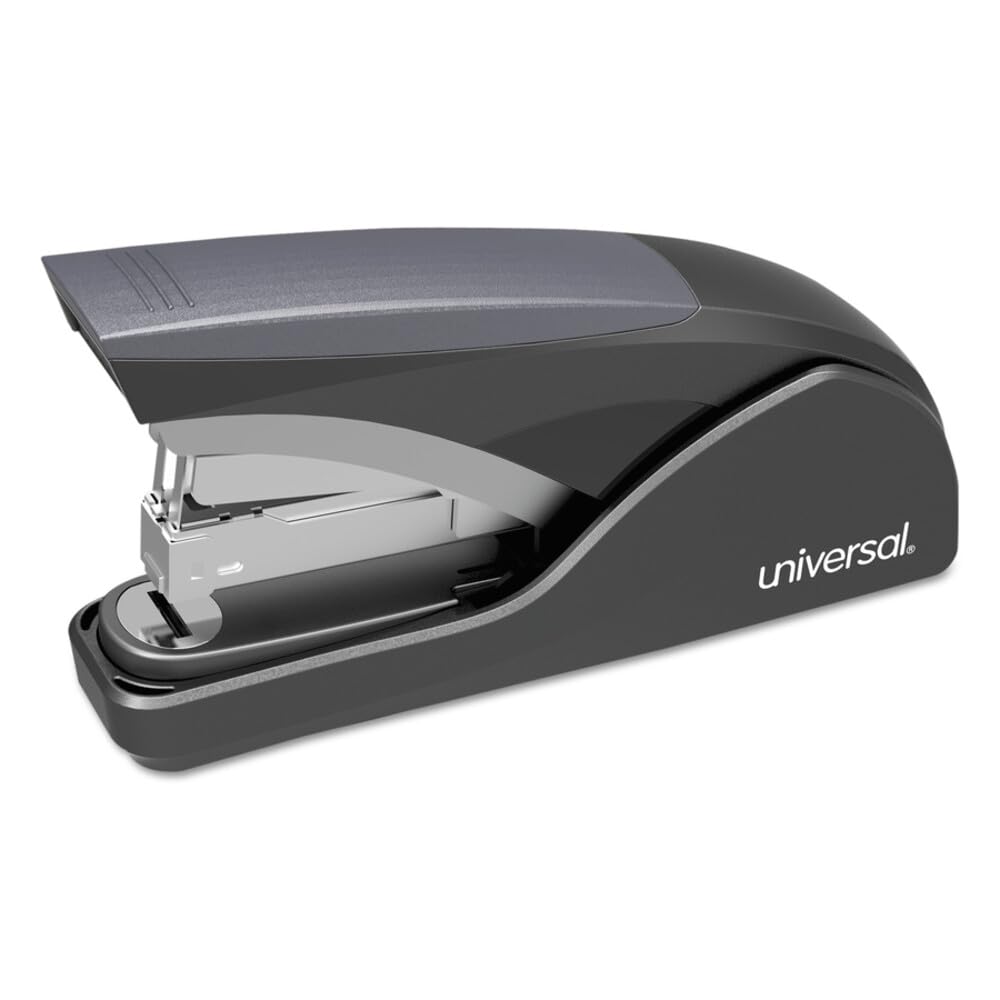Universel 43040 Deluxe Power Assist Agrapheuse Pleine Bande à Plat, Capacité 25 Feuilles, NoirGris
