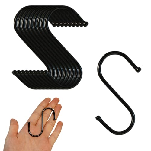 Ram 10 x S Hooks Hanging Steel Hooks for Bathroom Bedroom Office Kitchen