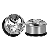 Produkttyp: Körperschmuck Ohrringe 1Pair Regenbogen Zircon-Blumen-Schädel-Ohr-Schraube Wieder Verstopft Ohr Tunnel Expander-Ohr-Taper-Piercing Ohr-Spur (Main Stone Color : 8mm, Metal Color : Skull Jack)