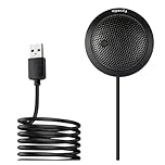 Fyvadio Conference USB Microphone, USB Microphone for Computer, 360° Omnidirectional Condenser PC Laptop Mic with Mute Button for Online Meeting/Class, Zoom Call, Skype Chatting, Plug & Play