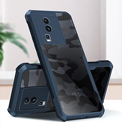 Image of Kapa Beetle Camouflage for Vivo iQOO Neo 7 / Neo 7 PRO (5G) Back Case| [Military Grade Protection] Shock Proof Slim Hybrid Bumper Cover (Blue)