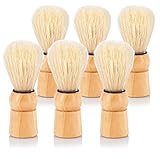 JUVITUS Shaving Brush - Boar Bristles & Wooden Handle - 6 Pack