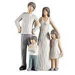 BUTILIVEEN Family of 4 Figurines, Family Sculpture of 4, Gifts for Family, Resin Family Sculpture for Anniversary Birthday Christmas, Resin Family Figurines
