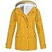 Zilosconcy Damen Regenmantel Große Größen Gefüttert, Damen Jacke Mantel Wasserdichter Regenmantel Lange Kapuzenjacke Warme Gefüttert Regenjacke Windproof Wintermantel Plus Size Outdoor Winterjacke