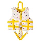 Kinder Schwimmende Weste Schwimmender Badeanzug EU-CE-Zertifizierung Mit Verstellbaren Trägern Bequem Und Weich Nettes Muster Für Sommerwassersport,Weiß,S