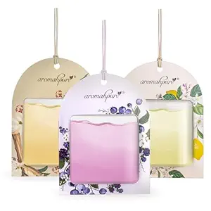 Aromahpure Gel Wink Hanging Car Perfume - Berry, Lemon, Sandalwood | pack of 3 | Long-Lasting Gel Based Car Air Freshener | Car Accessories | Last Up to 30 Days