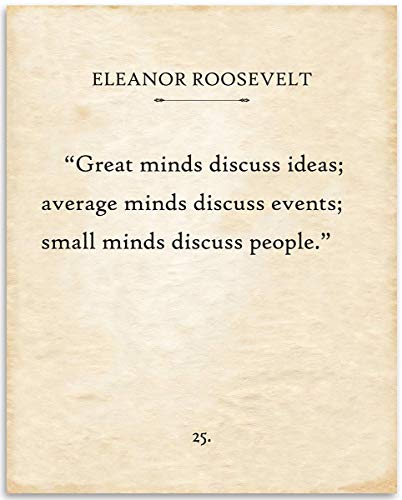 Great Minds Discuss Ideas Poster – 11x14 Unframed Motivational Wall