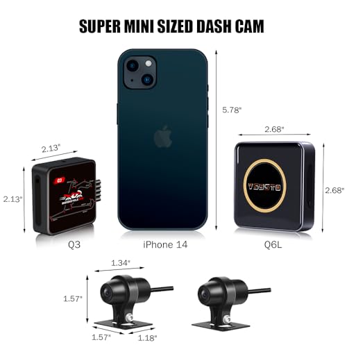 VSYSTO Super Mini 2CH Motorbike Dash Cam Q3 for Motorcycle Front & Rear 1080P Video and Audio Recording Camera DVR System with TPMS Parking Mode GPS Tracker - Thumbnail 3
