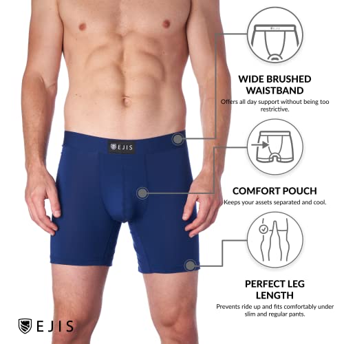 Ejis Essential Boxer Briefs | Comfort Pouch (3-Pack) | Anti-Odor Micro Modal (Large, Black) #TOP3
