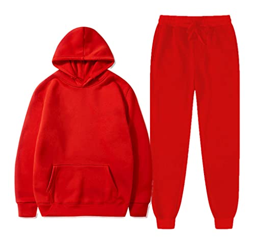 Survêtement homme chaud polaire rouge L contre le froid de l'automne avec poche pratique