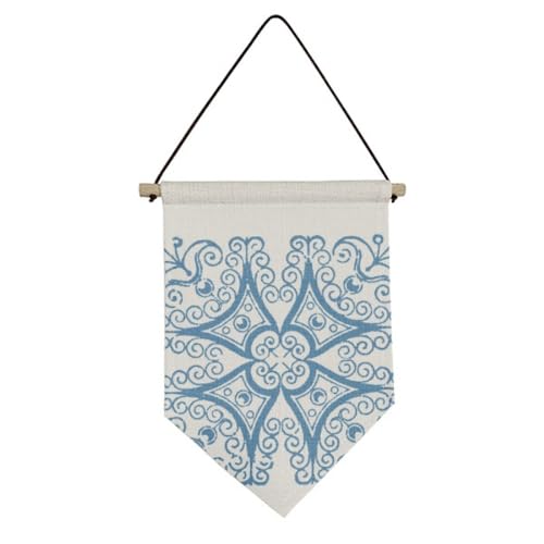 Bandera azul Talavera tapiz de pared para salones y zonas de lectura tranquilas