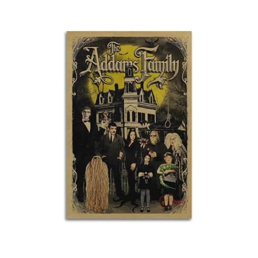 greb Póster artístico de película familiar de Addams para decoración de habitación, póster artístico para dormitorio, sala de estar, paredes, 30 x 45 cm, estilo sin marco