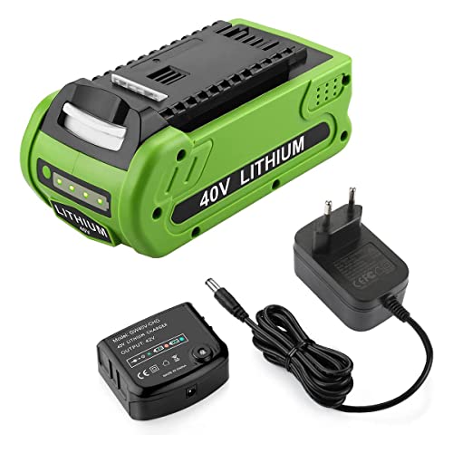 Energup 40V 2500mAh Batería para Greenworks Batería 40V con Cargador para Greenworks 40V G-MAX 29252 20202 22262 25312 Baterías de Herramientas (no para Gen 1)