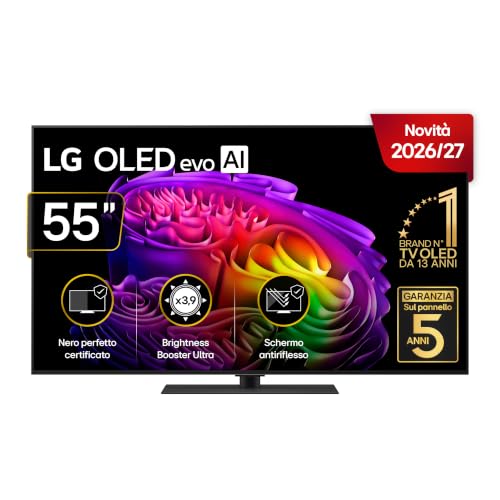 LG OLED evo AI 55 Pollici, Serie G6S 2026 Smart TV 4K - OLED55G66LS | Base da Appoggio, Hyper Radiant Color, Reflection Free, Dual AI Engine, Dolby Vision & Atmos, VRR, G-Sync 4K@165Hz, AI