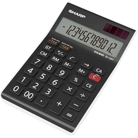 Sharp EL-124TWH Solar and Battery Calculator Cover