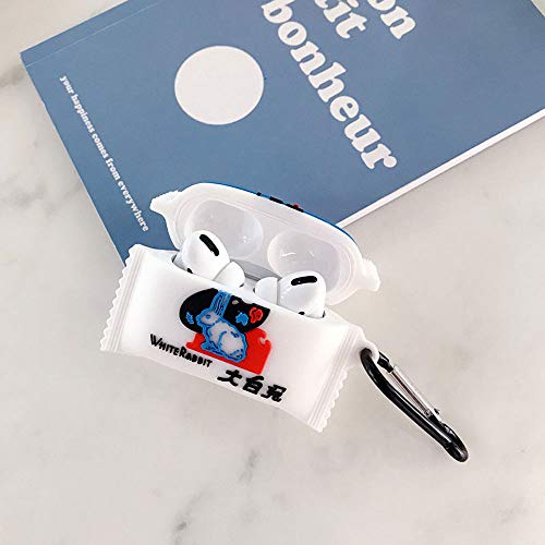Ici-Rencontrer 3D Cute Fun Rabbit Pattern Candy Design Airpods Pro Case Creative Sweet Wireless Charging Headset Accessories Soft Silicone Anti-Scratch Protector With Hook #TOP5