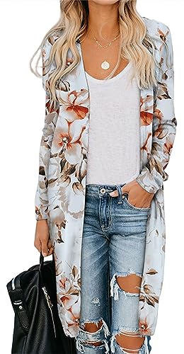Image of Womens Leopard Print Cardigan Lightweight Long Sleeve Open Front Fall Cardigans S-XXL