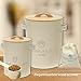 ALHIARA Dog Treat Container Airtight with Scoop – Large 5–7 lbs (24 Cups) Capacity for Biscuits, Snacks & Kibble – 2-Piece Storage Set with Small Bonus Canister – Decorative Countertop Jar
