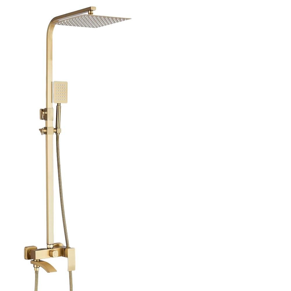Douche thermostatique murale avec mélangeur bouffon pivotant et kits de douche 3 en 1