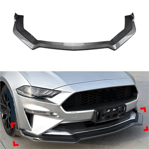 Diffuseur de pare-chocs avant Ford Mustang MK6.5 2018-2023 spoiler noir brillant - 5