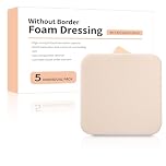 5 Pack Foam Dressing Non Adhesive 10cm x 10cm Hydrophilic Pads Highly Absorbent Square Without Border for Wound Care and Dressings