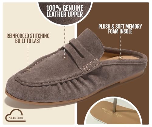 Genuine Leather Penny Mule