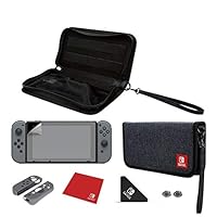 Nintendo Switch Starter Kit with Travel Case, Screen Protector, Joy Con Guards and Earbuds