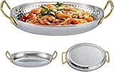 18 cm Paellera Sin Revestimiento De Doble Asa: Utensilios Cocina Acero Inoxidable For Principiantes, Camping, Comidas Y Reuniones Grupales, Resistente Al Óxido Apto For Lavavajillas