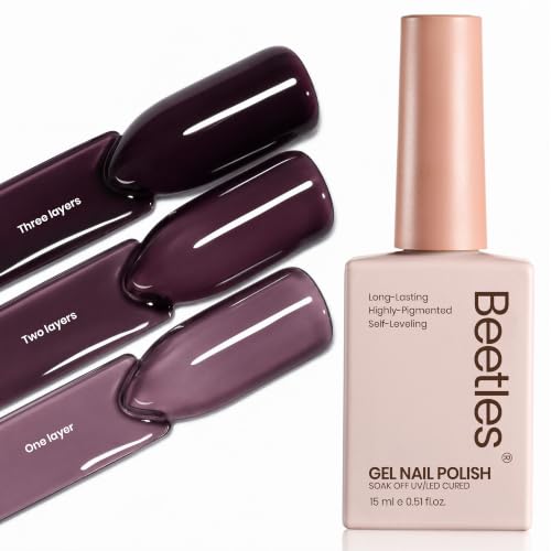 Image of Beetles Purple Gel Nail Polish - Fig Jelly 15ML Deep Purple Jelly Gel Polish Sheer Translucent Nail Polish Soak Off UV French Nail Art Salon DIY at Home Manicure Gift for Women
