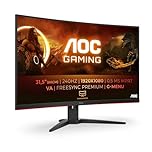 AOC Gaming C32G2ZE - 32 Inch FHD Curved Monitor, 240Hz, 1 ms MPRT, VA AMD FreeSync Premium, Low Input Lag (1920x1080@ 240Hz, 300 cd/m², HDMI/DP)