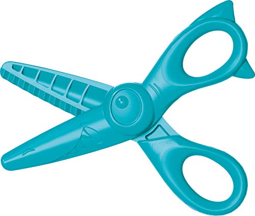 Maped KidiCut Tesoura de segurança de plástico, assistida por mola e artesanato, crianças, 12 cm, co
