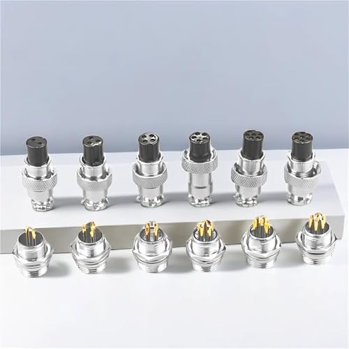 Conector de aviación GX20 2 pines macho hembra con tuerca chapada en oro 5