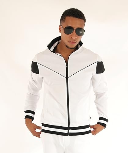 Image of SCREENSHOT-TRACK JACKET Mens Urban Hip Hop Premium Track Jacket - Slim Fit Side Taping Sportswear Urbanwear Streetwear Top