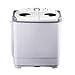 XBR Przenośna pralka, podwójna pralka z 3 regulowanymi guzikami, pralka i wirówka do dużych tkanin i cichej pracy, 4,8 kg prania + 2,0 kg suszenia