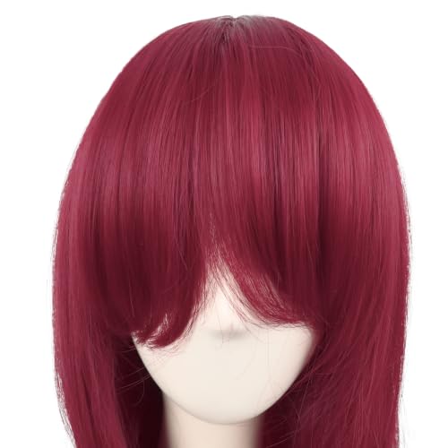 Image of MapofBeauty 28 Inch /70 cm Women Side Bangs Long Curly Hair Cosplay Synthetic Wig (Blood Red)