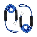 Hopeseily 4FT Bungee Dock Line, Shock Absorbent Mooring Rope with Stainless Steel Clip, Build in Snubber, Boat Accessories Anchor Line for Boats Jet Ski SeaDoo Pontoon Kayak Canoe PWC, Navy Blue 2Pack