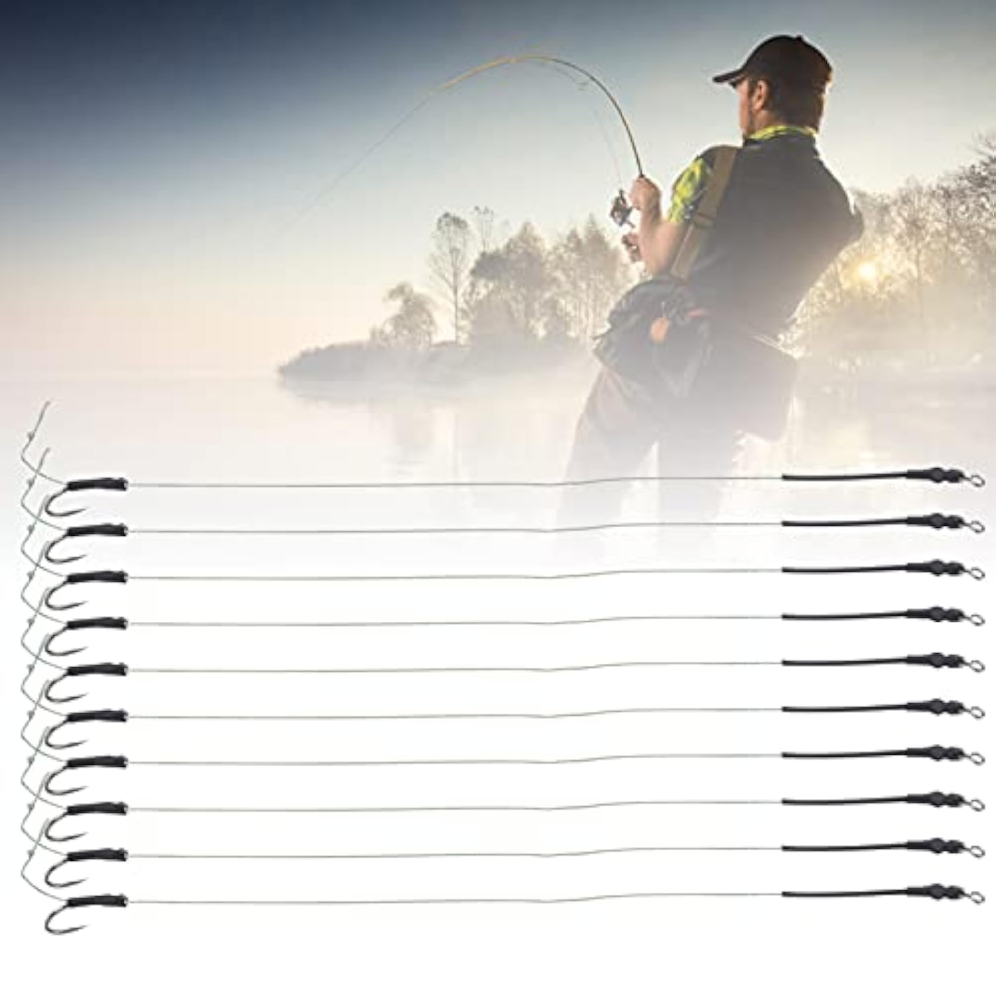 Fishing Hair Rigs Set, Strong Bait Wire Hook 5 Pack