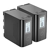 JYJZPB 2pcs 8800mAh NP-F970 Batería de Reemplazo para Sony NP-F970 NP-F960 NP-F950 F750 F770 F550 F530 F330 F570, con Pantalla LCD y Puerto de Salida USB