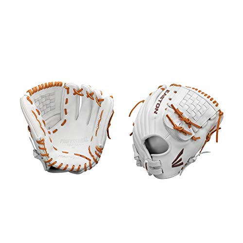 Easton Professional Fastpitch Softball Glove | 2020 | Left-Hand Throw | Female Athlete Design | 12" | Pitcher / Infield Glove | Split Woven Web | Premium Reserve Usa Steer Hide Leather | Pc1201Fp #TOP2