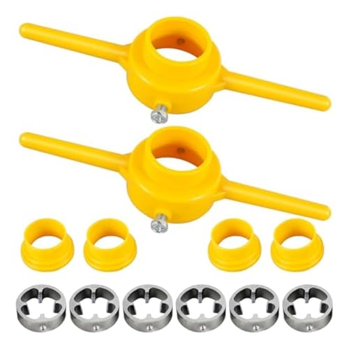 Remingtape Juego de 2 piezas de roscas de tubo de plástico, juego de roscas para tubos de PVC, juego de herramientas sanitarias, juego de corte de tubos de plástico, juego de roscas