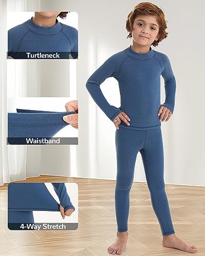 Runhit Boys Thermal Underwear Set Youth Kids Long Johns Boy Base Layer Soft Thermal Pants Fleece Lined Long Sleeve Shirt 4 41JBio+VL8L. AC
