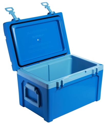 Image of Stanley Adventure Outdoor Cooler 50 qt | Heavy Duty Outdoor Camping Cooler with Easy Carry Side Handles | 6 Days Cooling Ice Chest for 82 Cans | Flat Top Doubles as Seat | BPA-Free | Azure